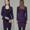 casual purple long sleeve women suits  saleswoman uniform