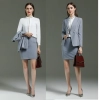 Europe style grey color fashion women interview suits sale workwear skirt suit