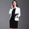 Korea style white women blazer suits slim fit black dress