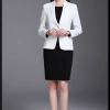 Korea style white women blazer suits slim fit black dress