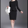 Korea style white women blazer suits slim fit black dress