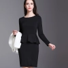 Korea style white women blazer suits slim fit black dress