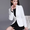 Korea style white women blazer suits slim fit black dress