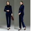 England style upgrade pleuche fabric work suit for lady work uniform