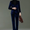 England style upgrade pleuche fabric work suit for lady work uniform