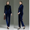 England style upgrade pleuche fabric work suit for lady work uniform