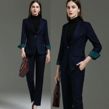 Europe style good fabric hotel attendant uniform work suit women pant suit