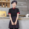 fashion cafe bar summer short sleeve contrast collar uniform