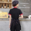 fashion cafe bar summer short sleeve contrast collar uniform