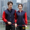 fashion high quality two bar print waiter staff jacket work uniform hotpot store