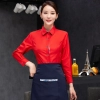 high quality printing hem tea house restaurant waiter shirt uniform working wear