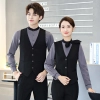 grey round collar long sleeve bar waiter shirt uniform