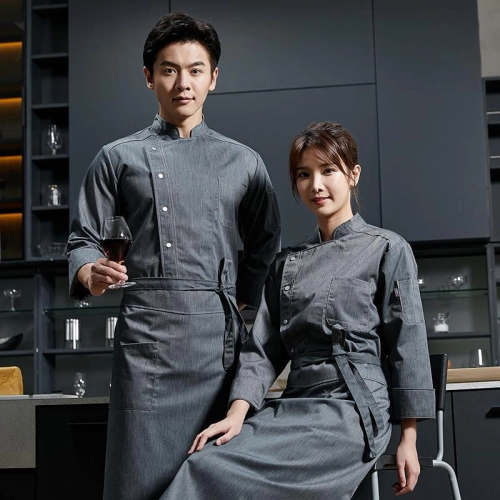 handsome long sleeve bread store baker chef jacket coat