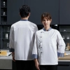 gray collar long sleeve chef jacket