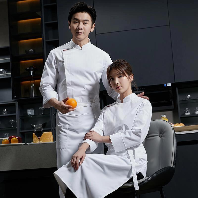 2025 invisual buttom male chef jacket uniform