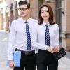 high quality solid collar long sleeve office work shirt  teach shirt chef shirt