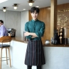 high quality peasant collarline solid color long sleeve shirt apron gift