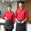 high quality peasant collarline solid color long sleeve shirt apron gift